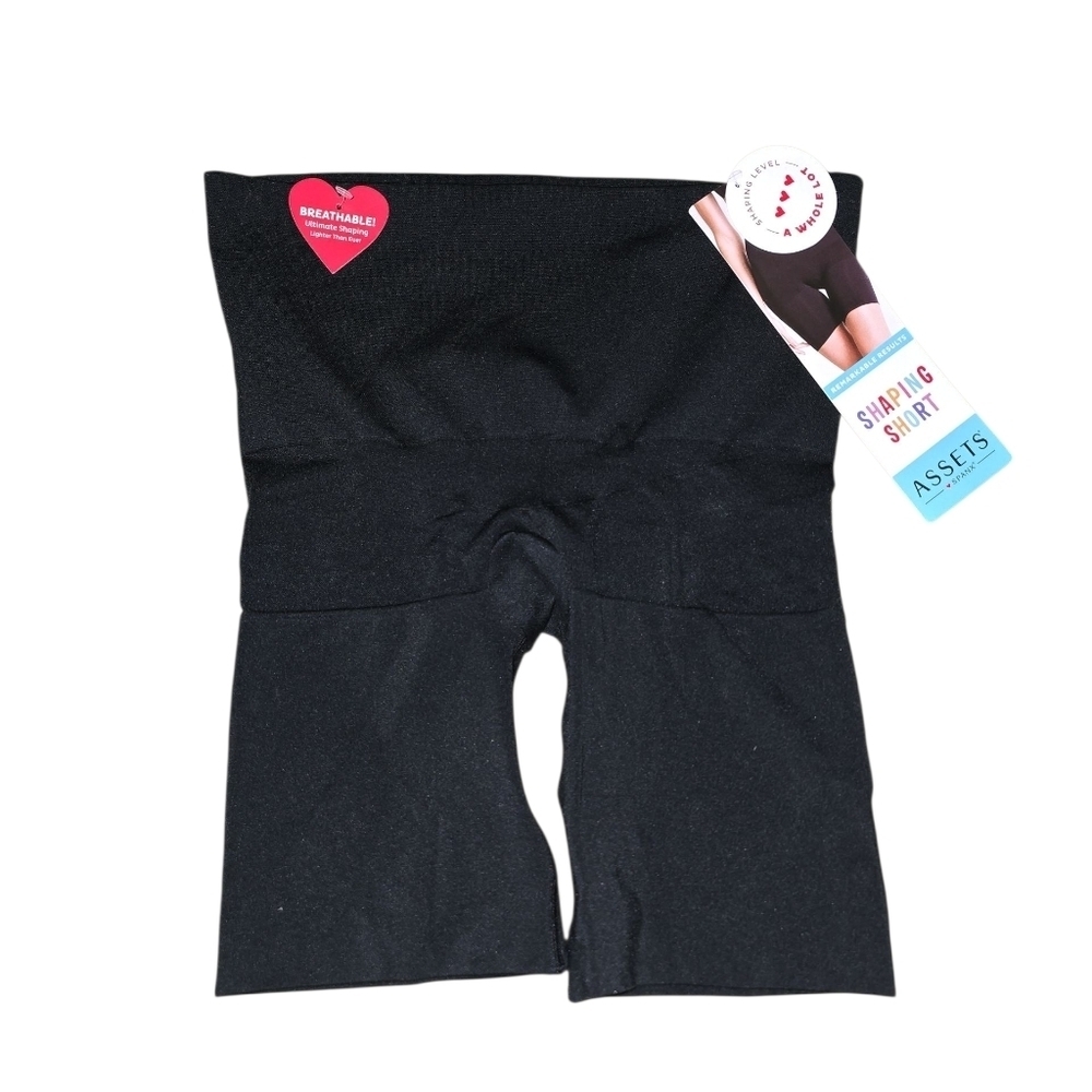 Womens Assets By SPANX Black Shaping Shorts,Large, NWT!!!